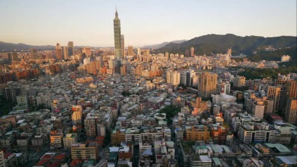 Taipei Taiwan November 2018 Pierderea Timp Clădirilor Orizont Taipei Taiwan Secvență video de stoc