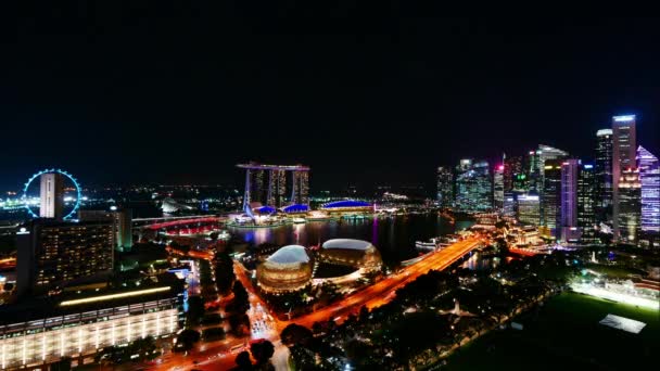Singapur Ledna 2019 Krásná Časová Prodleva Panoramatu Města Singapuru Výhled Stock Video