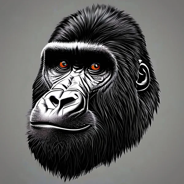 Künstlerisches Gorilla Head Portrait Grafikdesign Illustration — Stockfoto