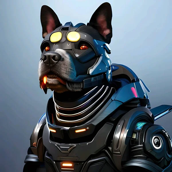 modern cyborg robot dog.