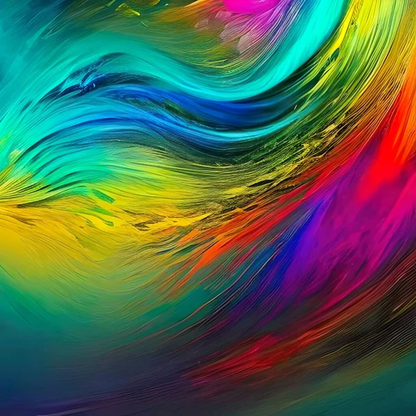 Streszczenie Rainbow Waves Ilustracja Projektu Graficznego — Zdjęcie stockowe