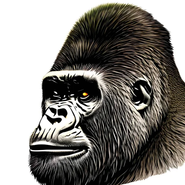 Havalı Goril Para Çizimi Grafik Tasarım Illüstrasyonu — Stok fotoğraf