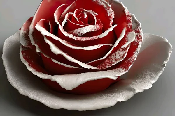 Elegant Red Rose Sprinkled Sugar Graphic Design Illustration — Stock Photo, Image