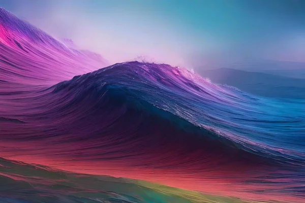 色彩艳丽的海洋 平面设计插图艺术品 — 图库照片