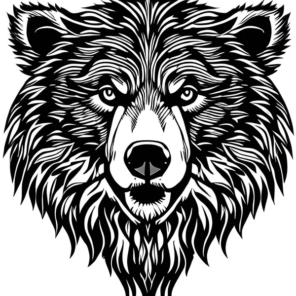 黒と白のクマの頭クリップ グラフィックデザインイラストアートワーク — ストック写真