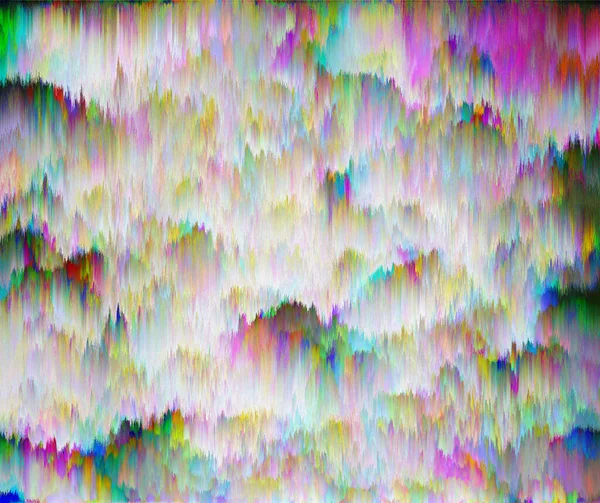 Helder Witte Chrysant Bloemen Pixel Sorteren Effect Glitch Digitale Stijl — Stockfoto