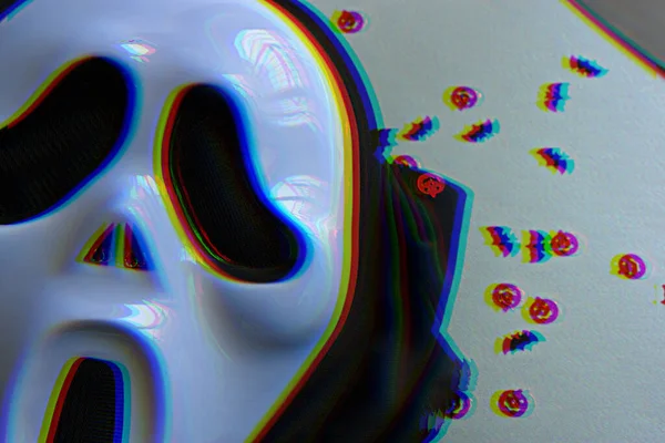 Masque Halloween Ghostface Confettis Citrouille Aux Chauves Souris Effet Scintillant — Photo