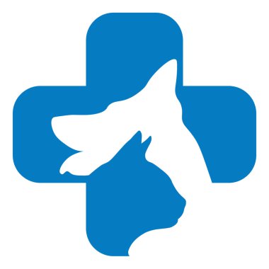 Köpekler ve kediler ve beyaz arka planda veteriner logosu simgesi.
