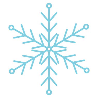 Beyaz arkaplanda izole edilmiş basit kar tanesi simgesi. Mavi Noel ve Yeni Yıl kış sembolü. Vektör illüstrasyonu.