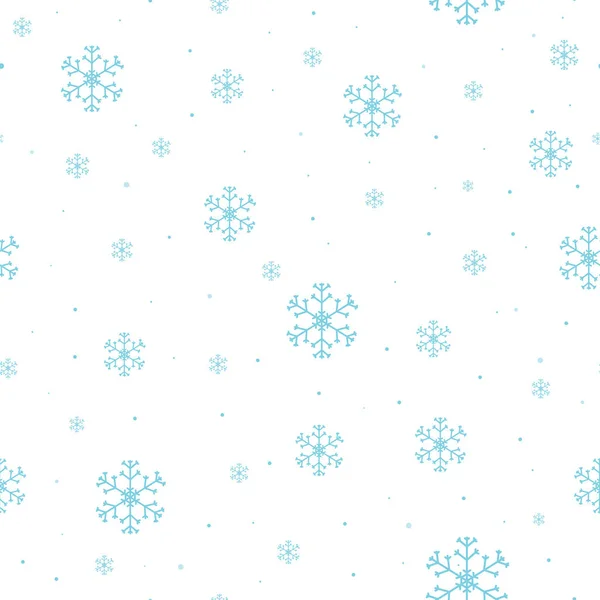 Сніжинка Проста Безшовна Візерунок Симпатичний Блакитний Сніжинка Зимовий Абстрактний Фон — стоковий вектор