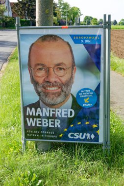 European election 2024 election poster of the CSU party with top candidate Manfred Weber, EPP chairman clipart