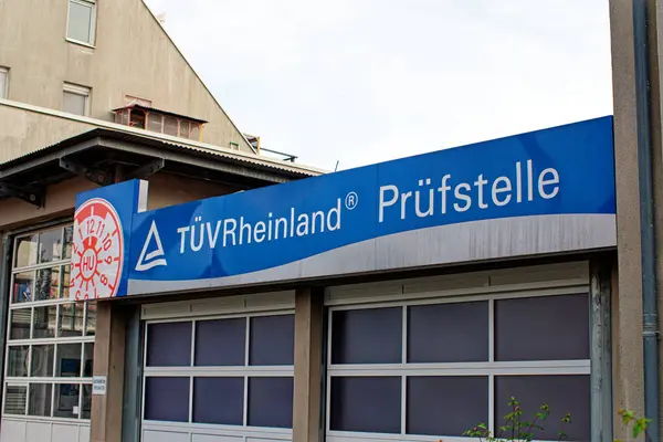 stock image TV Rheinland lettering on the faade of a test centre