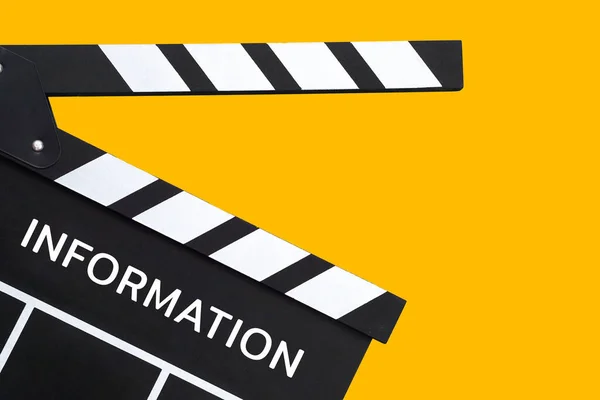 Clapperboard Movie Slate Black Color Information Text Title Clapperboard Cinema — Stock Photo, Image