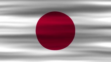 Japon bayrağının kusursuz döngü animasyonu, rüzgarda dalgalanan bayrak, bağımsızlık günü veya diğer tatil videoları için mükemmel.
