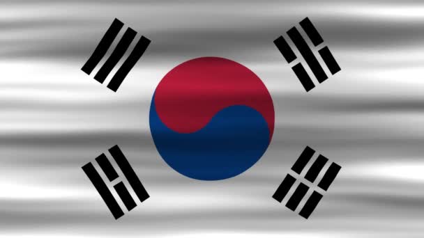 Nahtlose Loop Animation Der Südkoreanischen Flagge Die Wind Weht Perfekt — Stockvideo