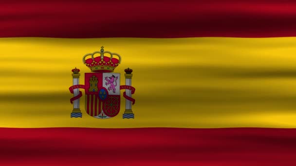 Animação Loop Sem Costura Bandeira Espanhola Bandeira Acenando Vento Perfeito — Vídeo de Stock