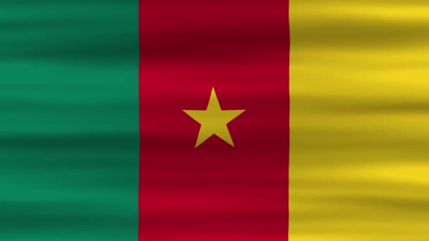 Bezproblemowa Animacja Pętli Kameruńskiej Flagi Flaga Powiewająca Wietrze Idealna Filmy — Wideo stockowe