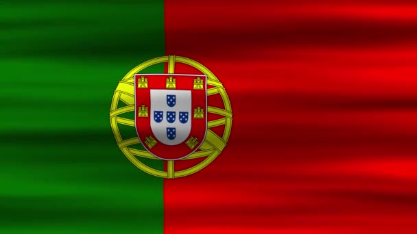 Animação Loop Sem Costura Bandeira Portugal Com Bandeira Agitando Vento — Vídeo de Stock