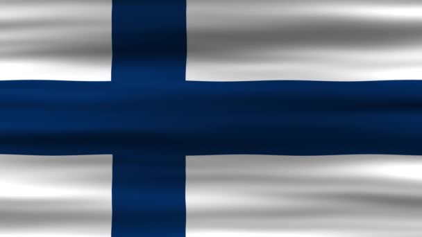 Bezproblémová Smyčková Animace Finské Vlajky Vlajka Vlnící Větru Ideální Pro — Stock video