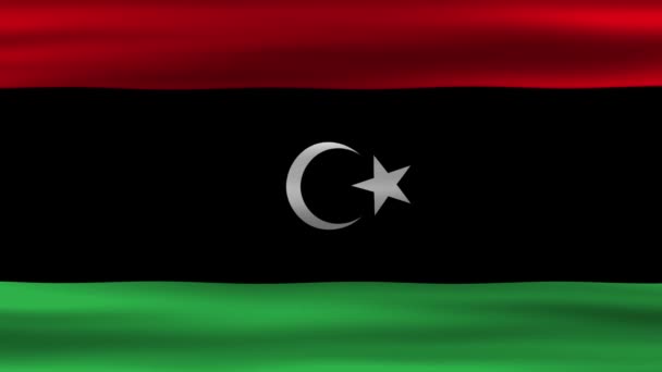 Animação Loop Sem Costura Bandeira Líbia Bandeira Acenando Vento Perfeito — Vídeo de Stock