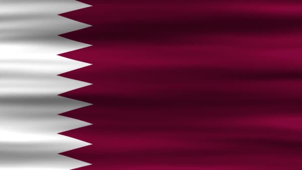 Animação Loop Sem Costura Bandeira Qatar Bandeira Acenando Vento Perfeito — Vídeo de Stock