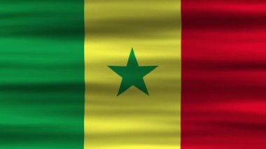 Senegal bayrağının kusursuz döngü animasyonu, rüzgarda dalgalanan bayrak, bağımsızlık günü veya diğer tatil videoları için mükemmel.