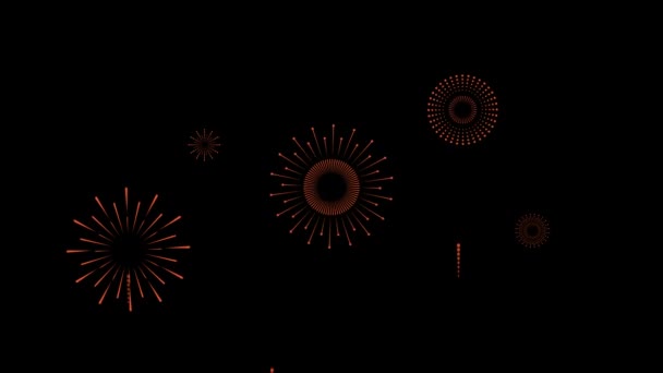 Tahun Baru Dengan Kembang Api Emas Dengan Latar Belakang Hitam — Stok Video