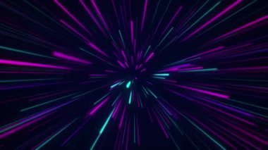 Uzayda ışık hızıyla uçan neon ışıkları başka bir galaksiye hiper zum yapıyor.