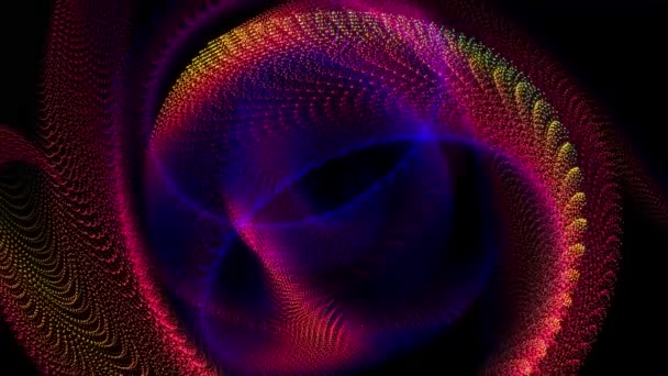 Esferas Abstractas Coloridas Energía Que Giran Lentamente Tuercen Formando Cúmulos — Vídeo de stock
