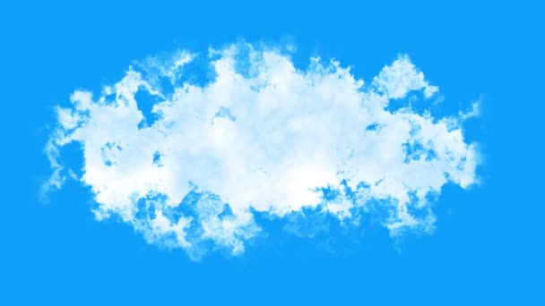 Nubes Grandes Realistas Animadas Sobre Fondo Pantalla Azul — Vídeos de Stock