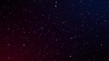 Yıldızların içinden uçmak ve uzayda kırmızı mavi nebula. Galaksi keşfi dış uzayda