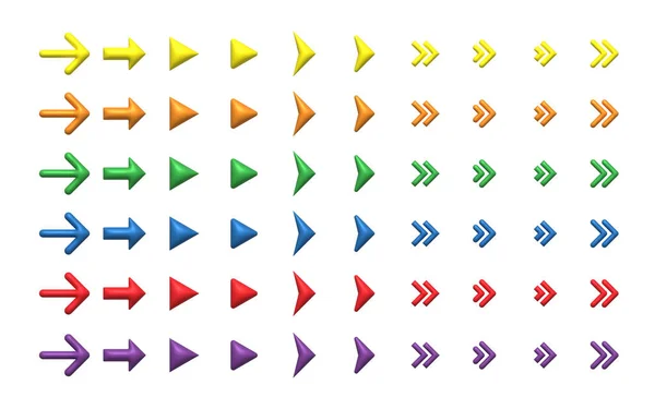 Colorful Arrow Icon Set Isolated White Background Arrow Pointer Mouse — Stock Photo, Image