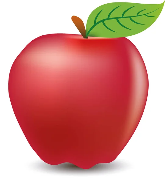 Title: red apple isolated on white vector illustration