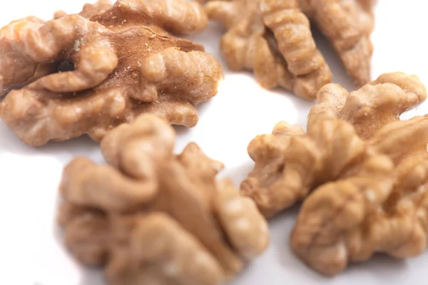 Half Walnut Kernels Walnut Insides Healthy Diet Ingredients Meals Walnut — Stock Photo, Image
