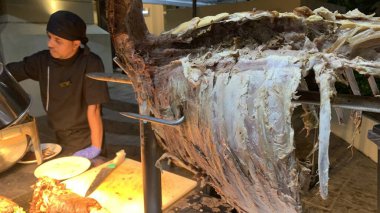 Selangor-Malezya 'daki Bangi Otel' de ızgara kuzu eti. Mac 7. 2025.