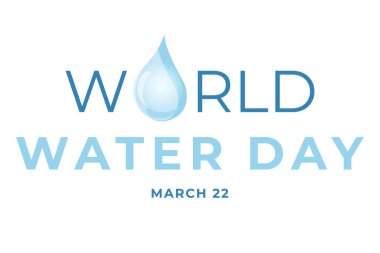 Dünya Su Günü için şık bir metnin vektör çizimi. Su tasarrufu, dünya kaydedin.