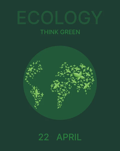 Környezetvédelem Ökológia Koncepció Függőleges Banner Lapos Stílusban Earth Day Banner — Stock Vector