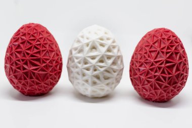 3d printed egg, easter object, voronoi polygonal style decoration