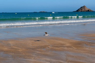 Verdelet Islet in Pleneuf val andre, Armor Coast, Brittany in France clipart