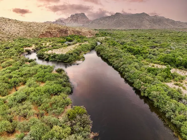 stock image A view of the Sonoran Desert and Superstition Mountain near Phoenix, Arizona.