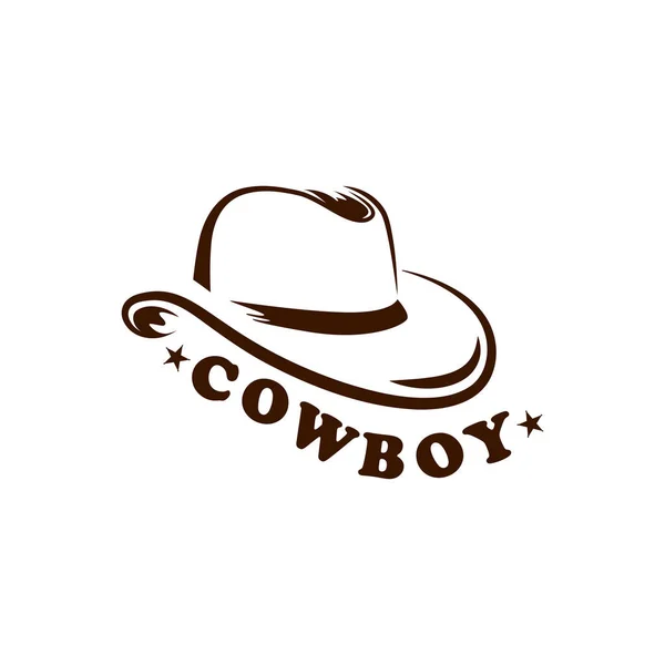 Modelo Logotipo Chapéu Cowboy Cowboy Chapéu Vetor Ilustração —  Vetores de Stock