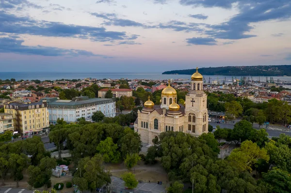 Vista Aérea Catedral Assunção Varna Bulgária — Fotografia de Stock