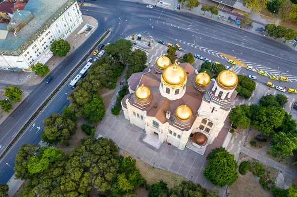 Vista Aérea Catedral Assunção Varna Bulgária — Fotografia de Stock