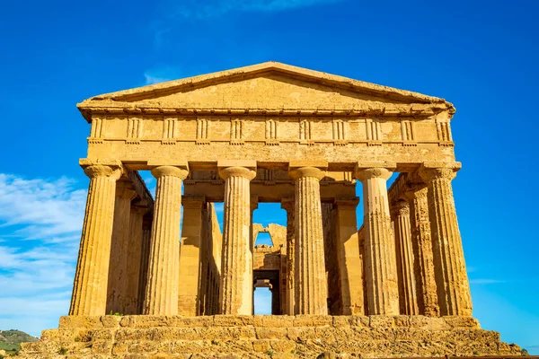 Famoso Templo Concordia Valle Los Templos Cerca Agrigento Sicilia Italia — Foto de Stock