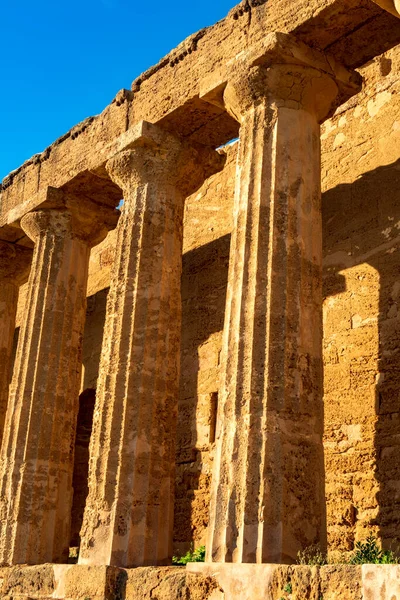 Columnas Las Antiguas Ruinas Del Templo Griego Segesta Sicilia Italia — Foto de Stock