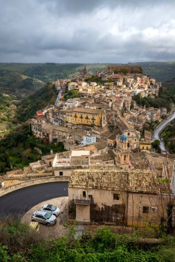 Vertical view at Ragusa Ibla is the oldest district in the historic center of Ragusa,Italy