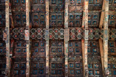 Main nave wooden ceiling at Agrigento cathedral, Sicily