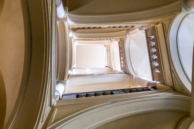 View of the staircase in the tower. Horizontal  view