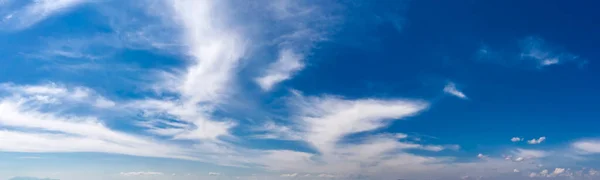 Panoramic View Blue Sky Splendid Clouds — Stock Photo, Image