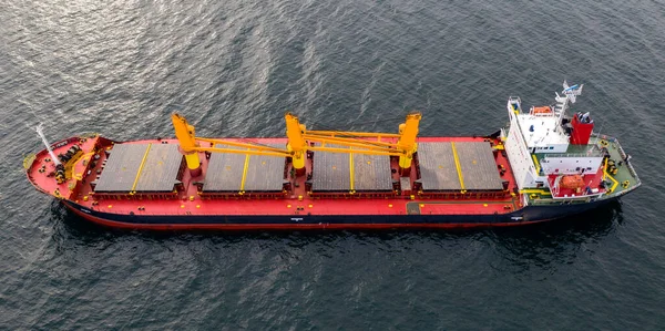 Großes Schiff Auf Hoher See Luftaufnahme Des Frachtschiffs Import Export — Stockfoto